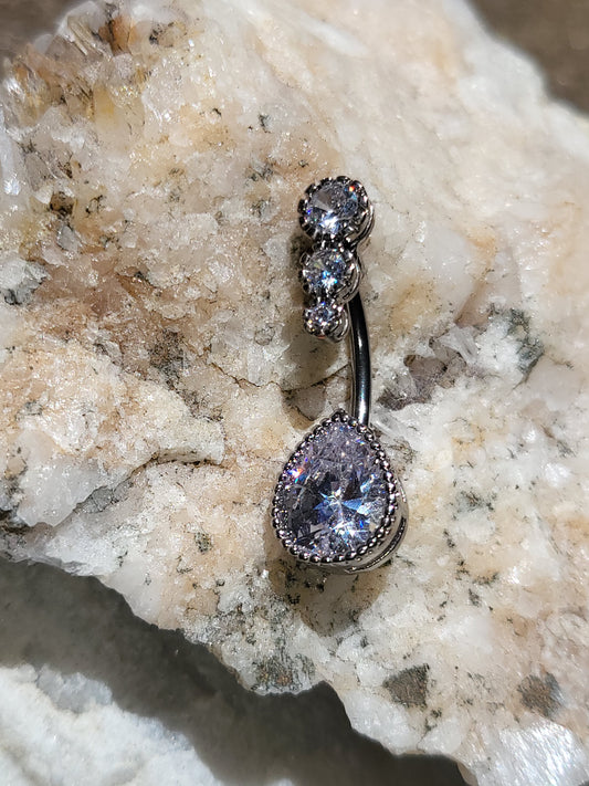 Cascading Tear Drop Belly Button Ring