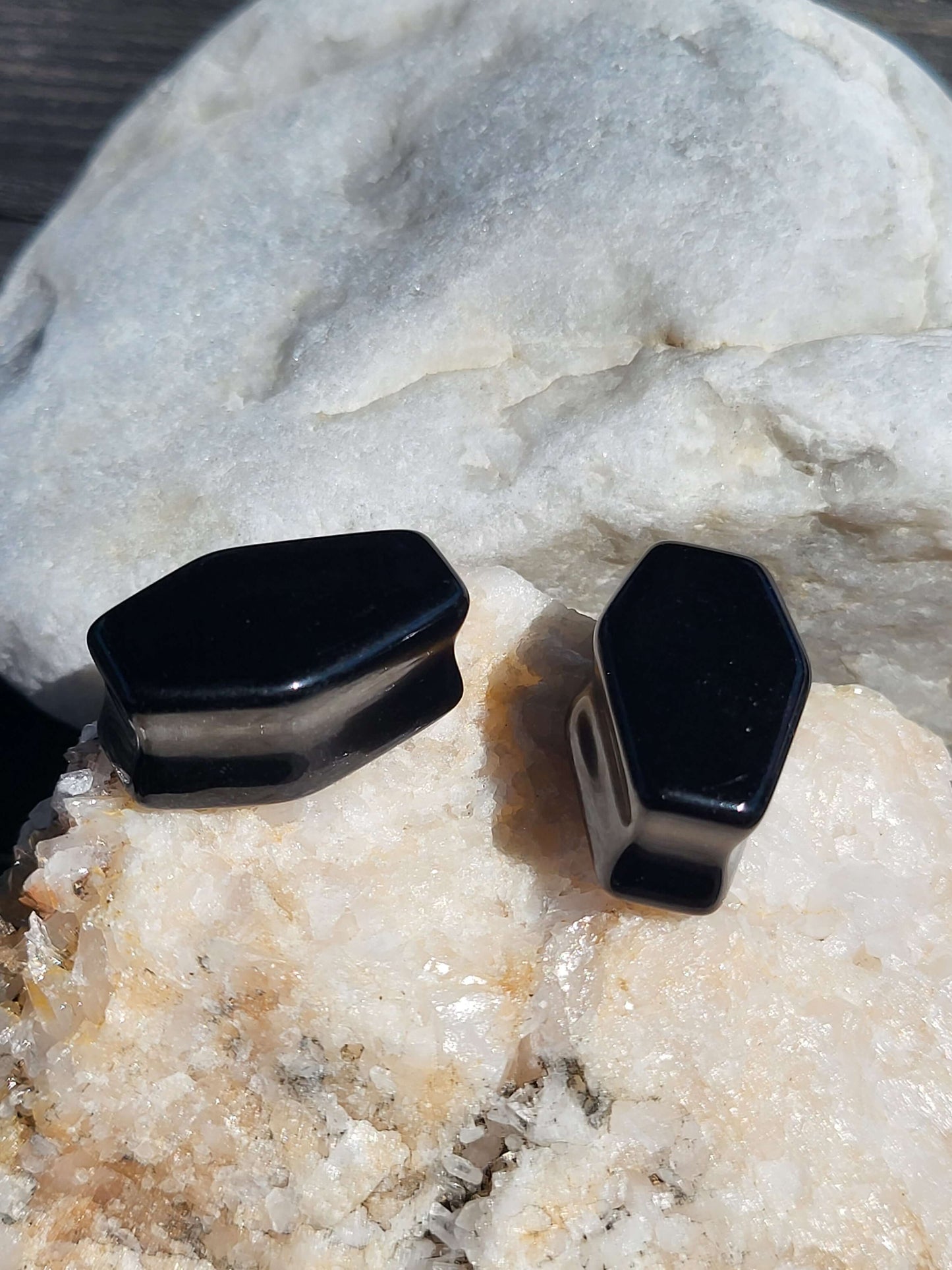 Black Coffin Double Flare Plugs