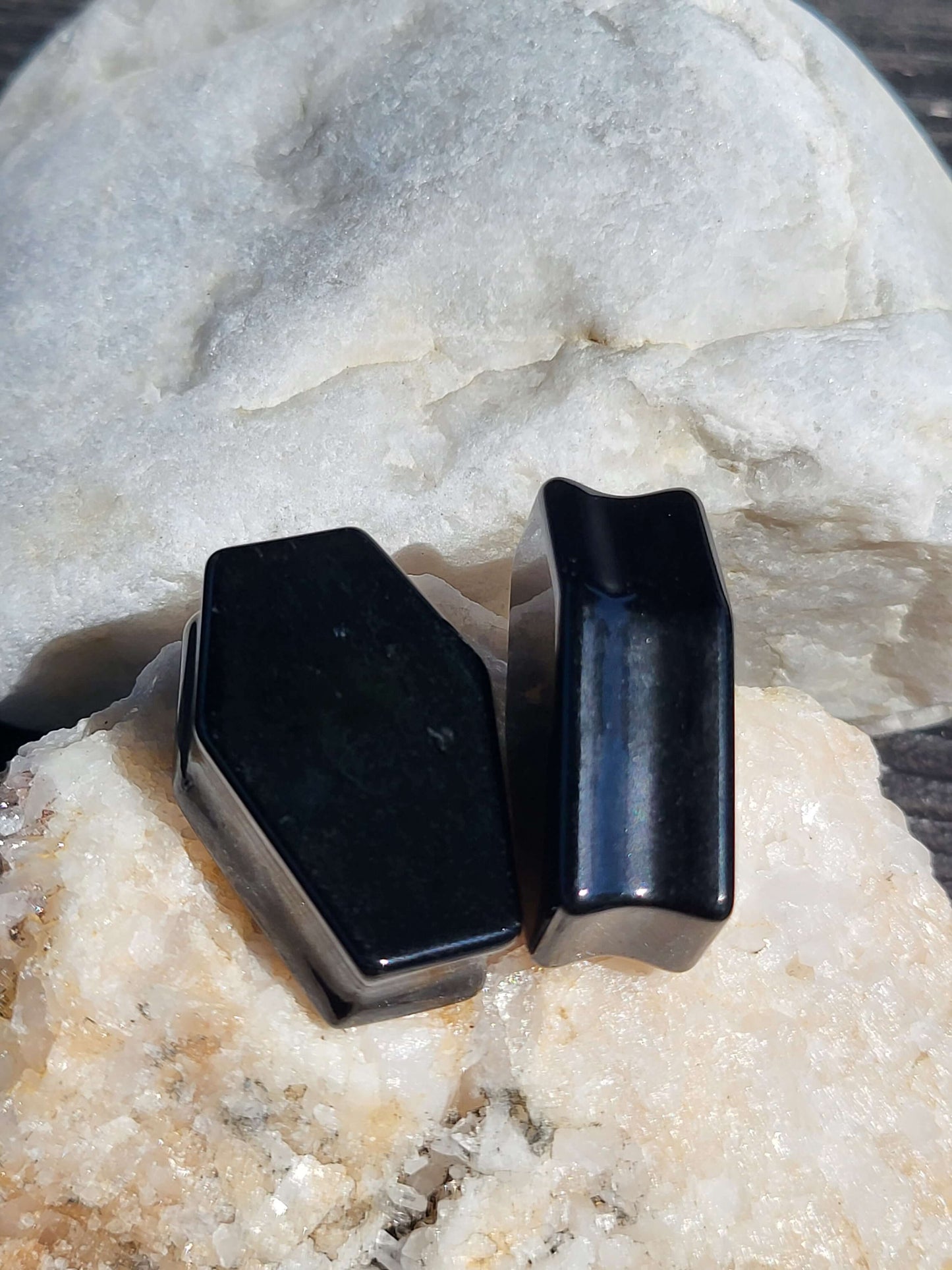 Black Coffin Double Flare Plugs