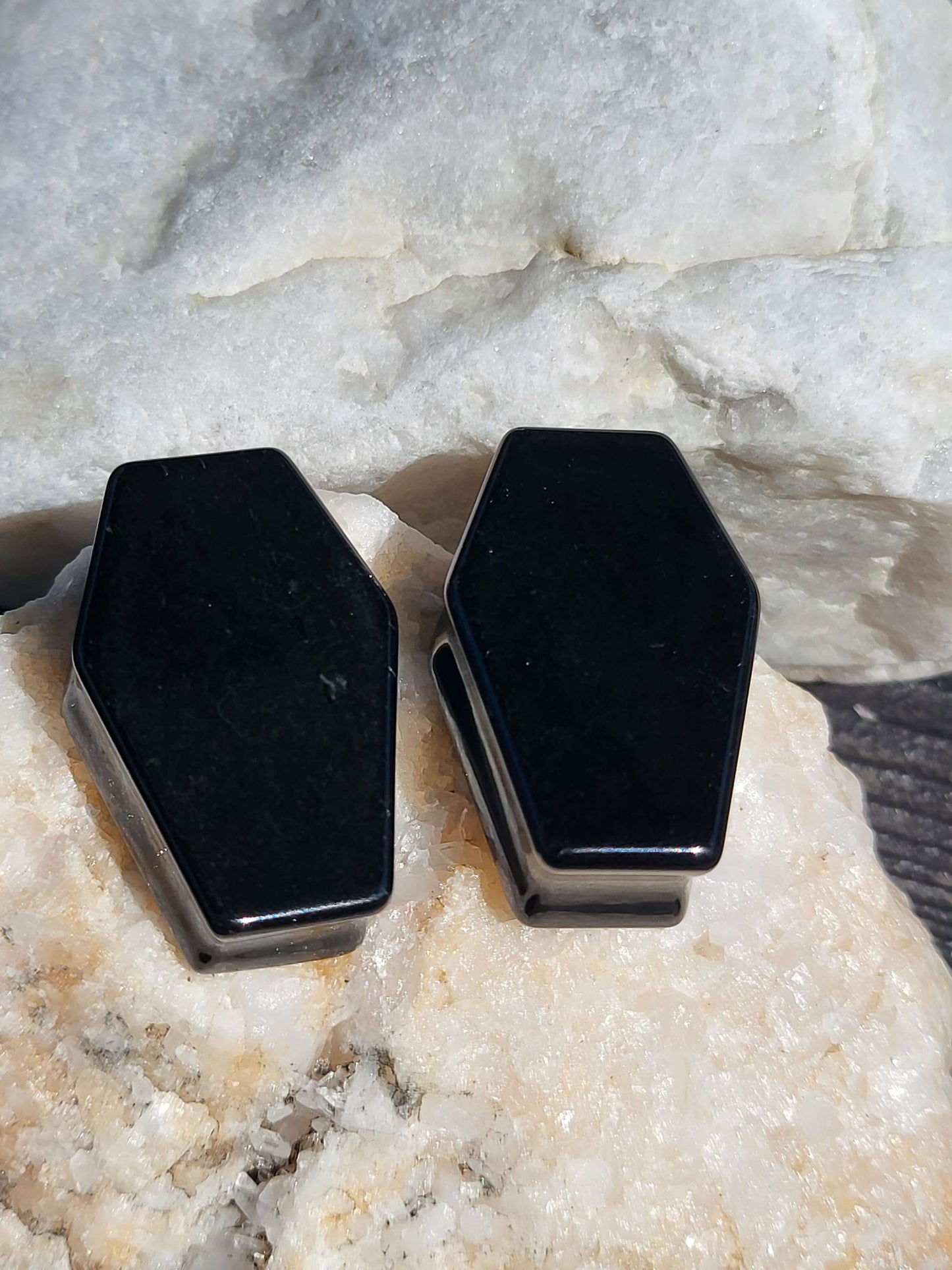 Black Coffin Double Flare Plugs