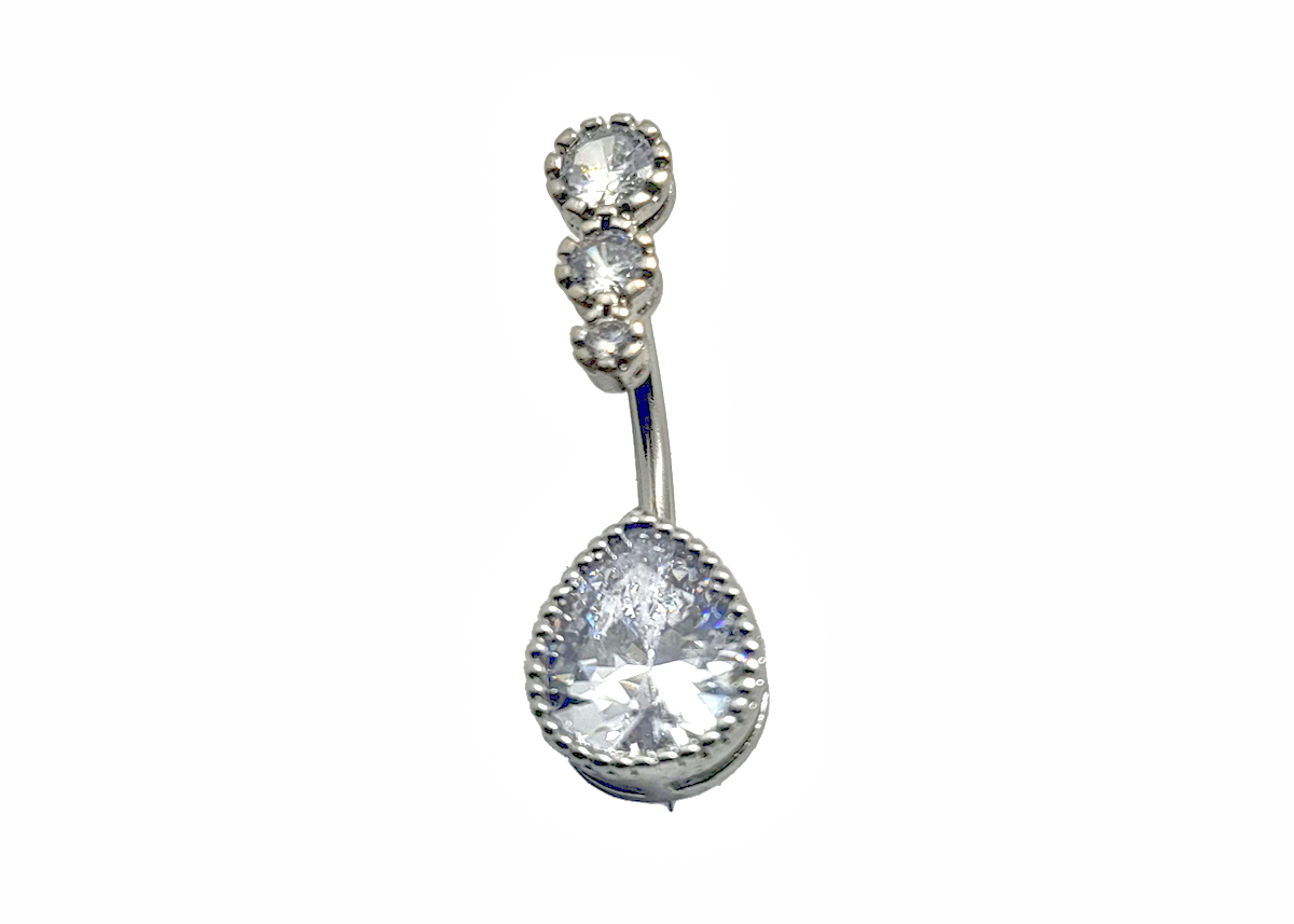 Cascading Tear Drop Belly Button Ring