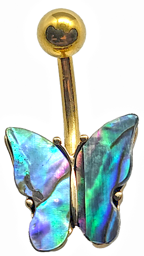 Gold Butterfly Belly Button Ring