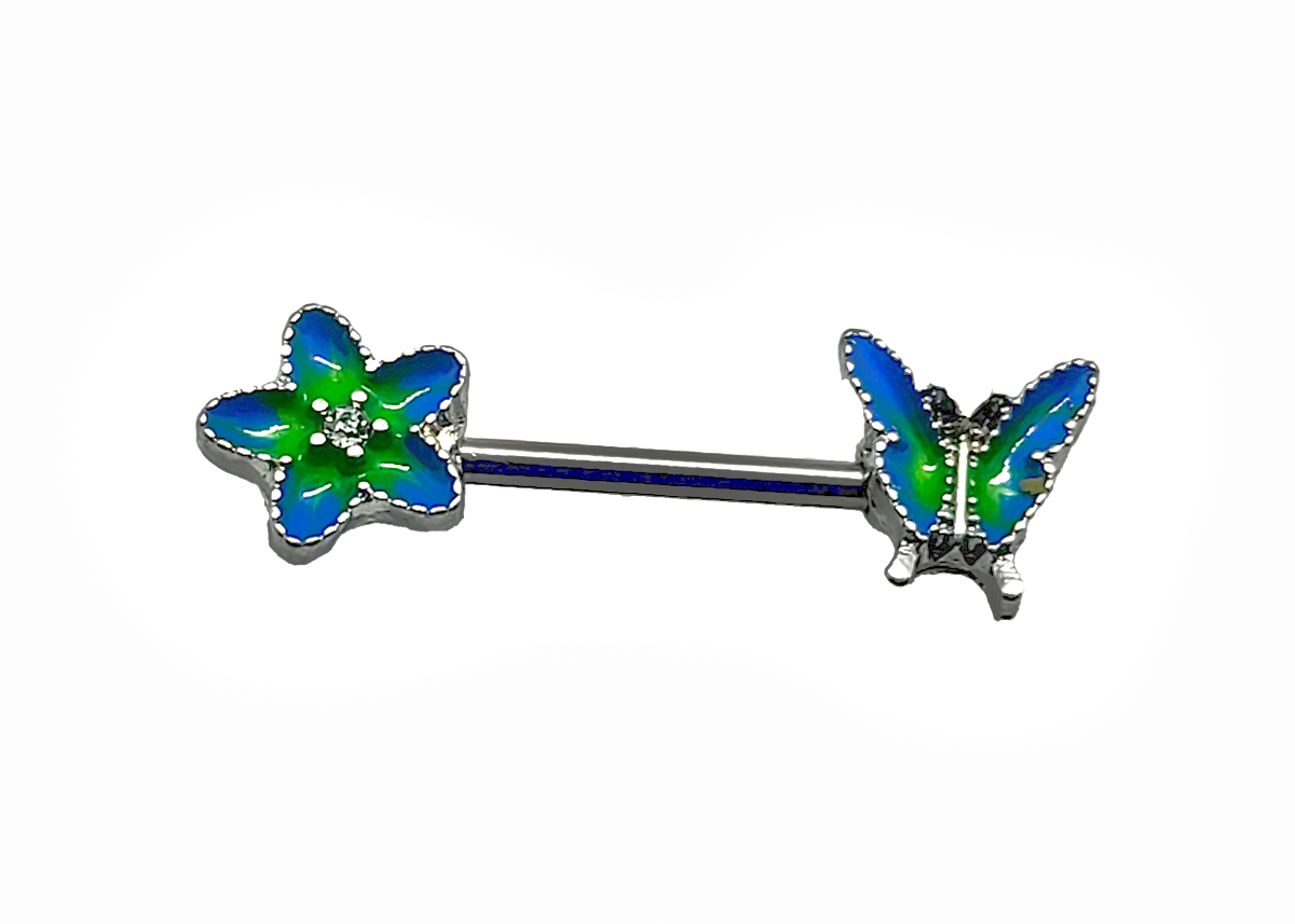 Flower band Butterfly Nipple Bar