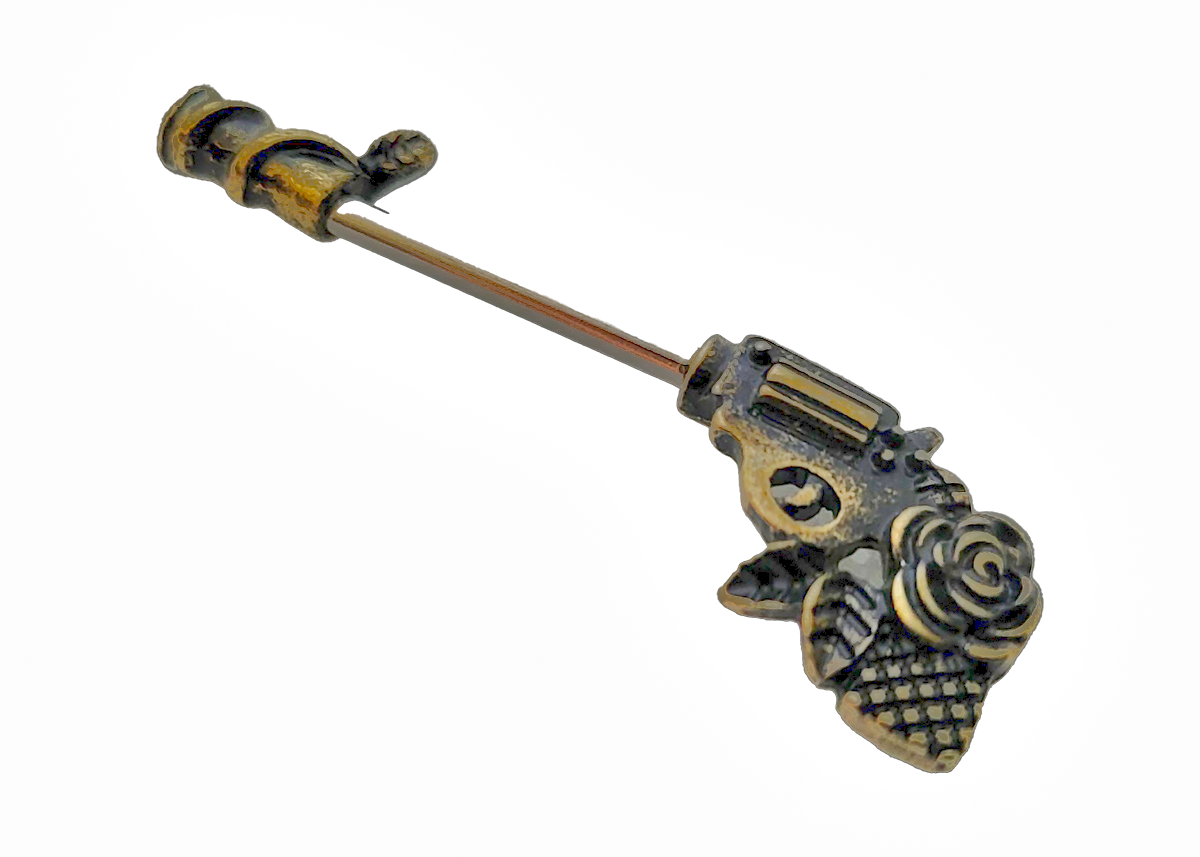 Brass Color Pistol Guns And Roses Nipple Bars