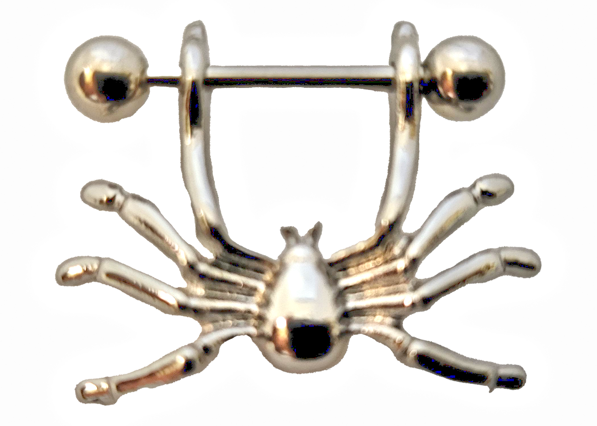 Silver Spider Nipple Rings